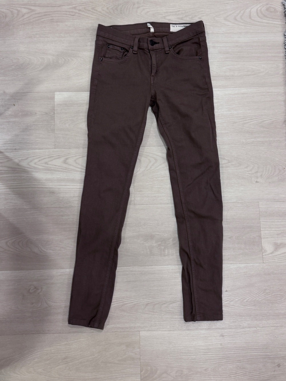 Rag & Bone brown slim fit dark brown skinny Jeans size 25
